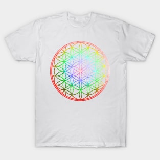 Flower of Life, Rainbow Faux Foil T-Shirt